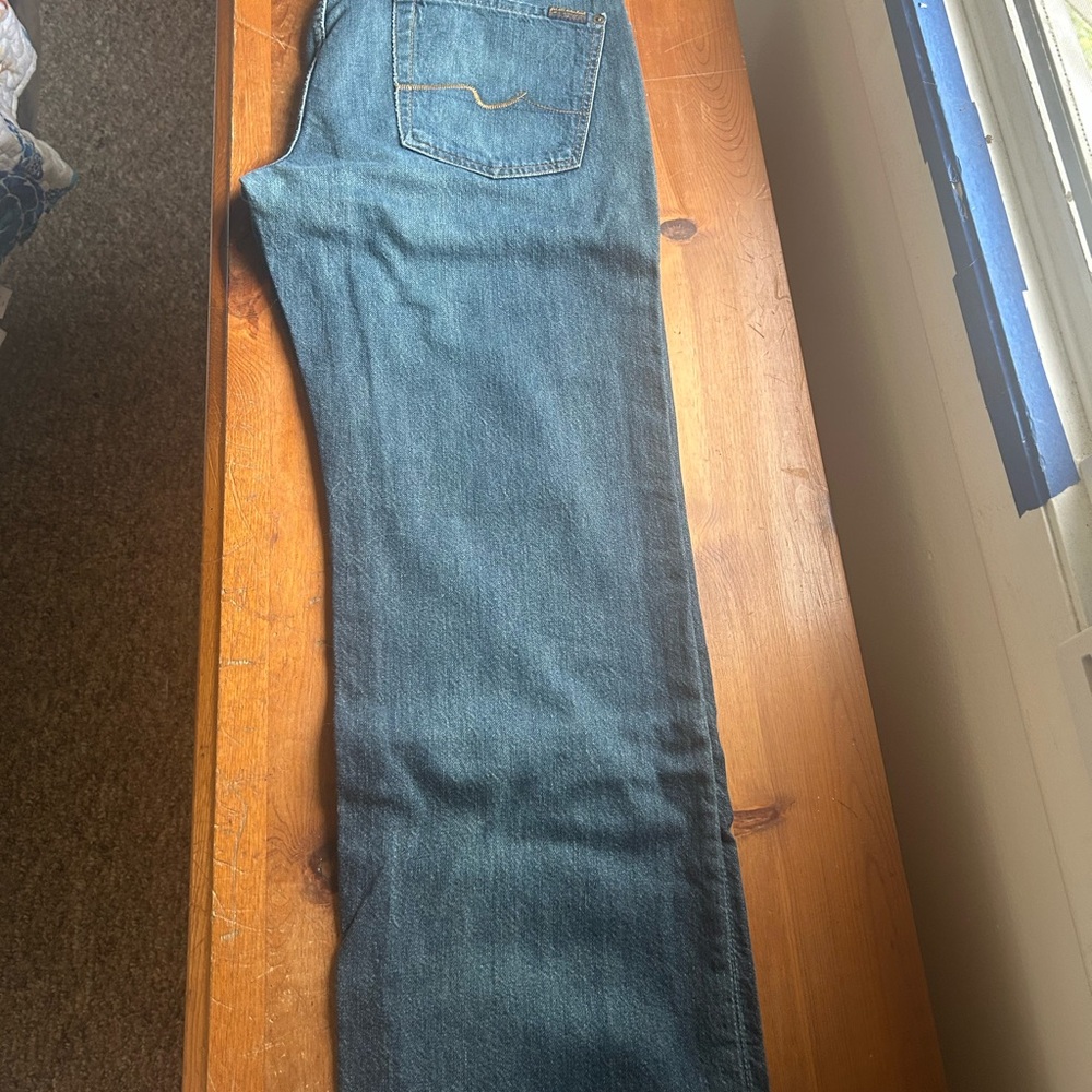 7 For All Mankind Blue Straight Jeans